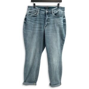 Judy Blue Jeans Womens 16W Medium Wash Bootcut Cuffed Stretch Comfort Fit Casual